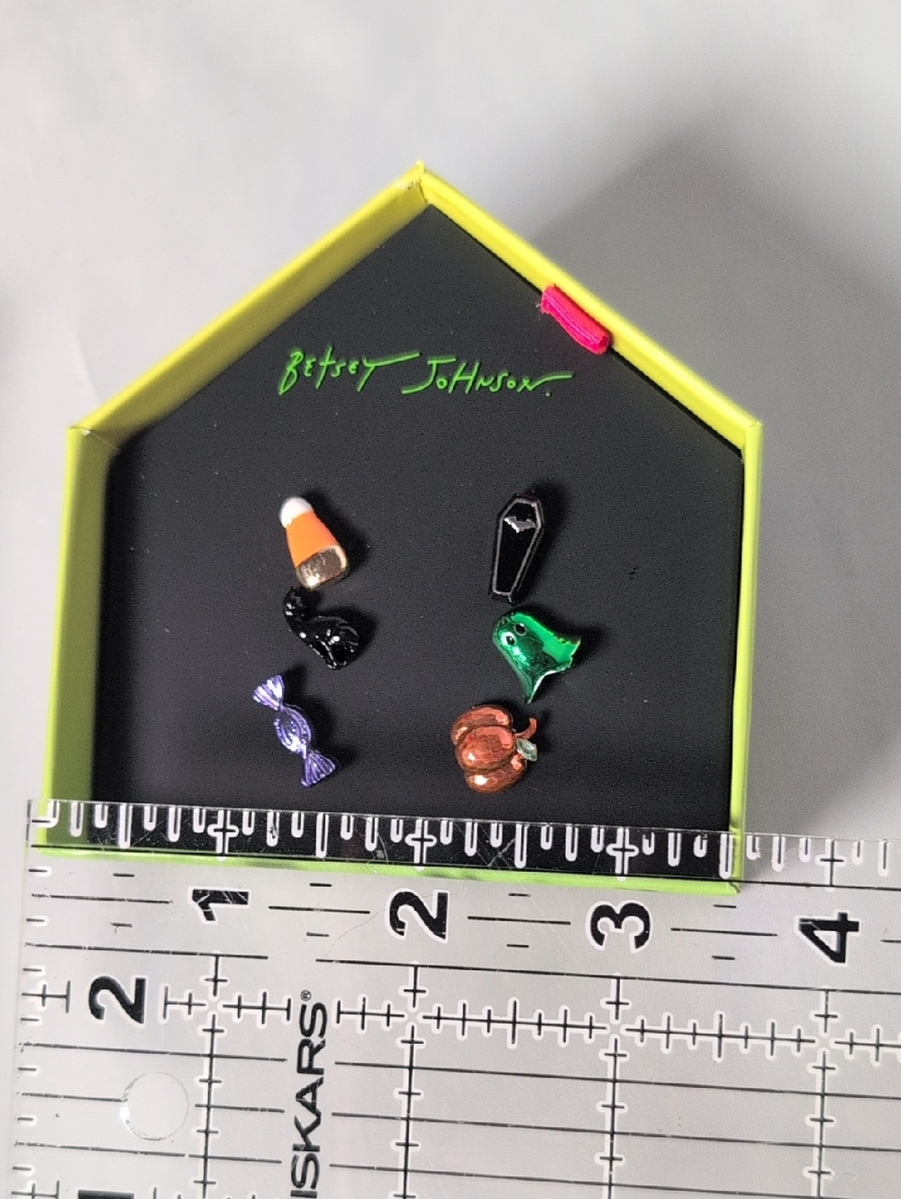 Betsey Johnson Mismatched Halloween Stud Earrings Candy Corn Ghost Pumpkin - Picture 5 of 6